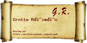 Grotte Rézmán névjegykártya